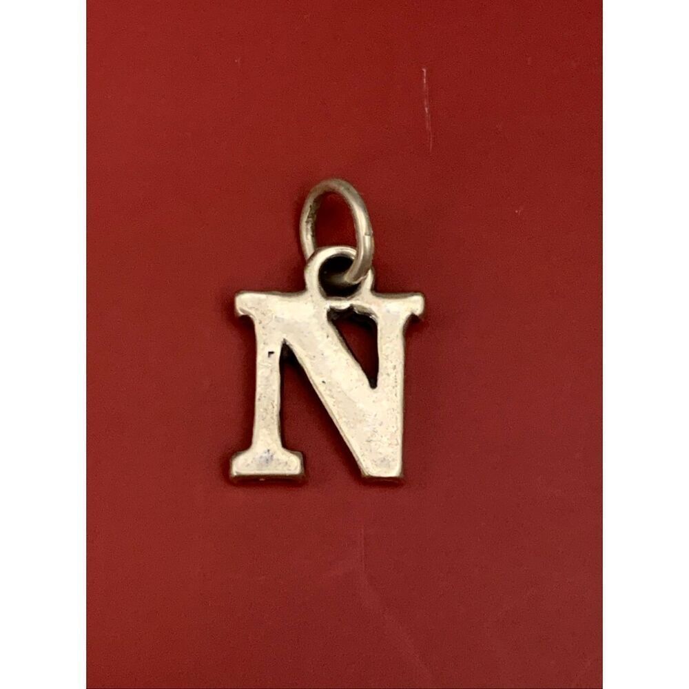 .925 Letter N Sterling Silver Jewelry Charm #alphabet #N